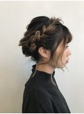 編み込みアレンジアップ