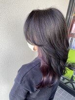 ジェリカヘアー サンフラワー通り(Jlica hair)&nbsp;ぶどう色パープルインナーカラー×グレージュカラー