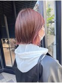 【hazuki】艶髪透明感ピンクベージュ/ブリーチなし/外ハネボブ