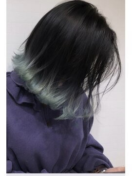グランルッソ 広島本通(GRAN LUSSO) 髪質改善/ラインカラー/スモーキーライトグリーン/寒色系カラー