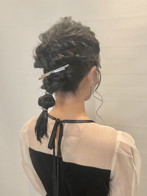 ヘアセット◎黒髪くるりんぱアレンジ