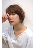 小顔似合わせカットココアベージュパーマ薄めバング/笹塚