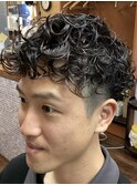 ツーブロックパーマスタイル（ベリーショート）新大塚/床屋