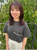 ふんわりミディアムに秋カラーワインレッド