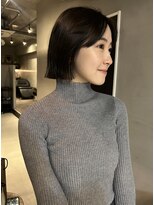 ソイリウム 下北沢(soi rium)&nbsp;ストレートボブ_切りっぱなしボブ_前髪なしボブ_暗髪カラー