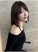 イメチェン外ハネボブ美髪ワイドバングミディアム縮毛矯正ボブ