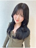 ブルーブラック　暗髪　透明感カラー　艶髪　yuki
