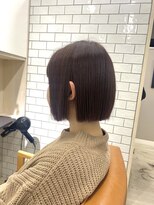 ハツ 橋本(HATSU) オレンジブラウンの切りっぱなしボブ