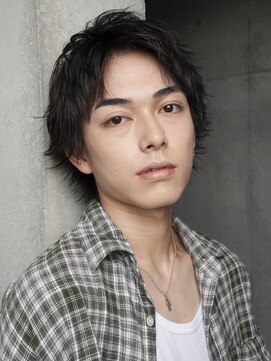 レタッチ バイ フィフス 銀座(RETOUCH by fifth) 銀座フェザーパーマセンターパート波巻きスパイラルパーマメンズ