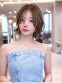 ミディアム髪質改善ストレート顔周りレイヤーカット前髪縮毛矯正