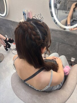 ヘア サロン クラン 東心斎橋店(hair salon clan) 編み込みハーフポニー
