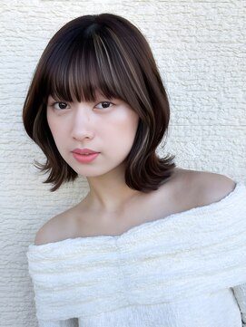 小顔/ハイライト/ハイレイヤー/ボブ/顔周りレイヤー/20代30代