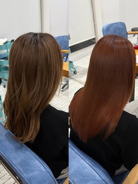 アロハナ 津店(ALOHANA) 2026年冬カラー！明るめ暖色オレンジブラウンレイヤー/髪質改善