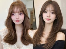 流行の韓国スタイルは、顔周りカットが命。きれいなラインを出すのは、やっぱりカットの技術です♪