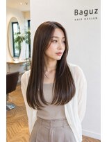 バグズ ヘアデザイン 桔梗が丘店(Baguz HAIR DESIGN) 艶髪ストレート小顔シースルー前髪透明感ベージュブラウン美髪艶