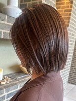 トップヘアーラウンジ 知立(TOP HAIR Lounge)&nbsp;知立顎ライン切りっぱなしボブミニボブショコラブラウン40代50代