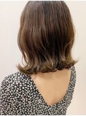 髪質改善外ハネレイヤーくびれミディアム×ブリーチなしカラー
