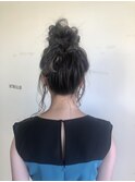 後れ毛たっぷりお団子