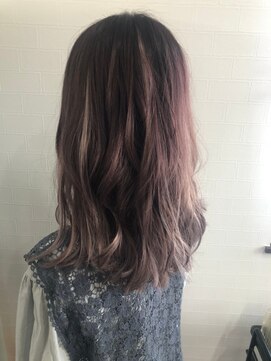 ヘアー ワンアビル(Hair One Abile) 透明感ピンクラベンダー&シールエクステハイライトメッシュ