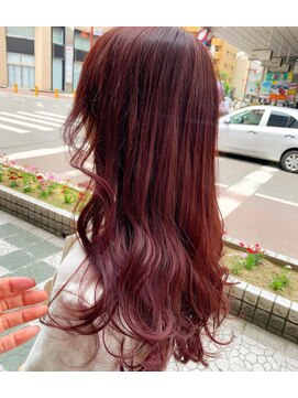 ボアップ 京橋店(boappu) #ピンクカラー#ロングヘア#巻き髪#秋カラー