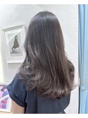 ブリーチなし透明感グレーアッシュカラーウェーブヘア【中居】