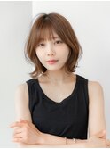 20代30代大人可愛いピンクベージュ丸顔マルチダボブ