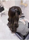 三つ編みハーフツイン/心斎橋ヘアセット