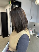 after→Before※右スワイプ　小顔◎ネビージュ ハイライトカラー
