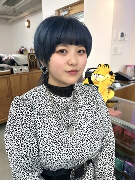 エルム 原宿 表参道(yelm) マッシュウルフブリーチブルーグレージュカラー