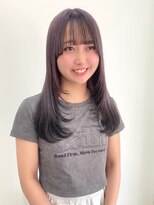 カシェル(cashel kishaba)&nbsp;『ラベンダーグレージュ×濃いグレー　裾カラーインナーカラー』