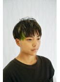 ツーブロックちらりグリーン