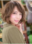 外国人風大人ハイライトゆるふわボブパーマA1川口20代30代40代!