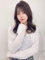 キャパ セントラル 天神 大名店(CAPA central)&nbsp;アッシュブラウン くびれヘア 韓国風巻き 透明感カラー 20代