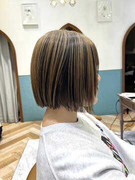 ロンド レグリーズ 立川(Lond leglise) ミニボブレイヤー/レイヤーカット/ダークアッシュ/顔周り/立川