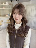 ブリーチなし透明感ベージュカラー前髪顔まわりカット髪質改善