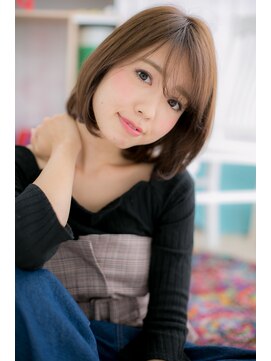 ミック 日暮里店(miq) シースルーバングで目力強調♪透明感ナチュラルボブc1