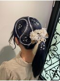ヘアアレンジ×水引スタイル