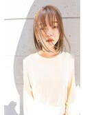 #切りっぱなしボブ美髪ピンクブラウンベリーショート