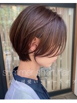 夏のオススメショート　大人可愛いショートボブ