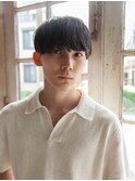 抜け感ブラウン無造作マッシュ