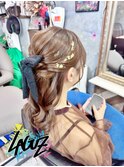 【ヘアセット】 金箔きらめく上品ガーリーハーフアップ /茅ヶ崎