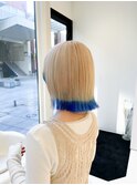 10代20代ブリーチハイトーンブロンドヘア裾カラー