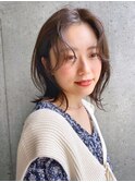 オリーブベージュウェーブミディアムオリーブグレージュ銀座