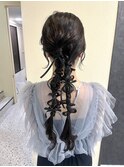 ゆるふわツイン編みおろし＊結婚式お呼ばれヘア