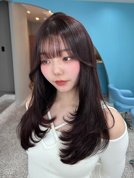 ボタン 熊本(VOTAN) 透ける暗髪/レイヤーカット/顔まわり/韓国ヘア/熊本美容室