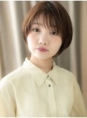 グレージュブラウン小顔レイヤーショートボブX戸田公園30代40代