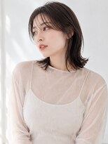 メドウ(meadow) 顔周りカット 顔周りレイヤー外ハネ ミディアムボブ 髪質改善