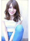 Saphir☆モーブカラーゆるふわくびれミディ「似合わせカット」