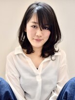 ヘアーリゾートテラス(hair resort terrasse)&nbsp;セミディ伸ばしかけくせ毛風ルーズカール黒髪ふわミディ無造作