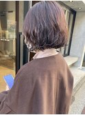 【三ツ井純】ゆるふわボブワンカールコテ巻きピンクブラウン